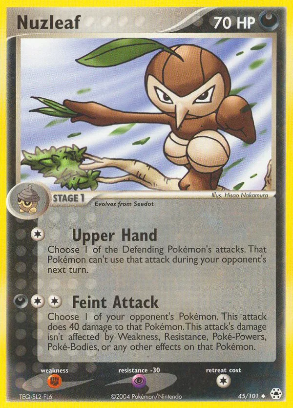 Nuzleaf #45 EX Hidden Legends Pokemon card