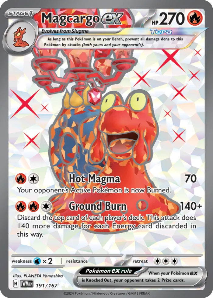 Magcargo ex #191 Twilight Masquerade Pokemon card