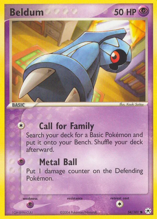 Beldum #54 EX Hidden Legends Pokemon card