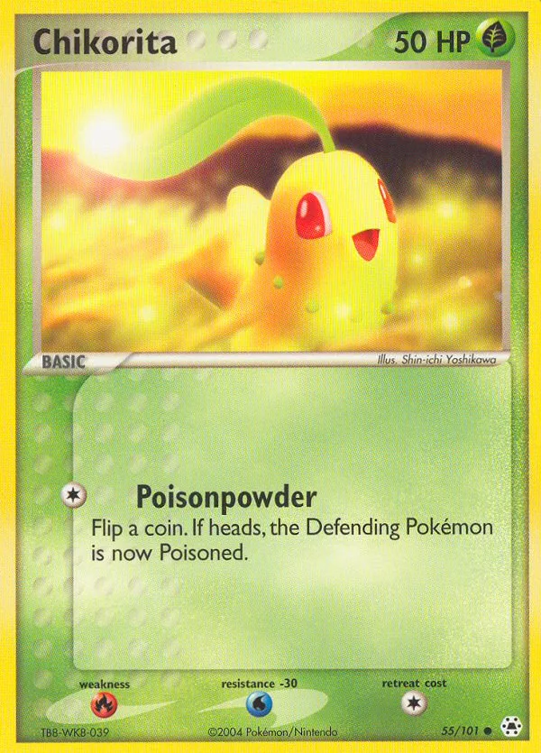 Chikorita #55 EX Hidden Legends Pokemon card