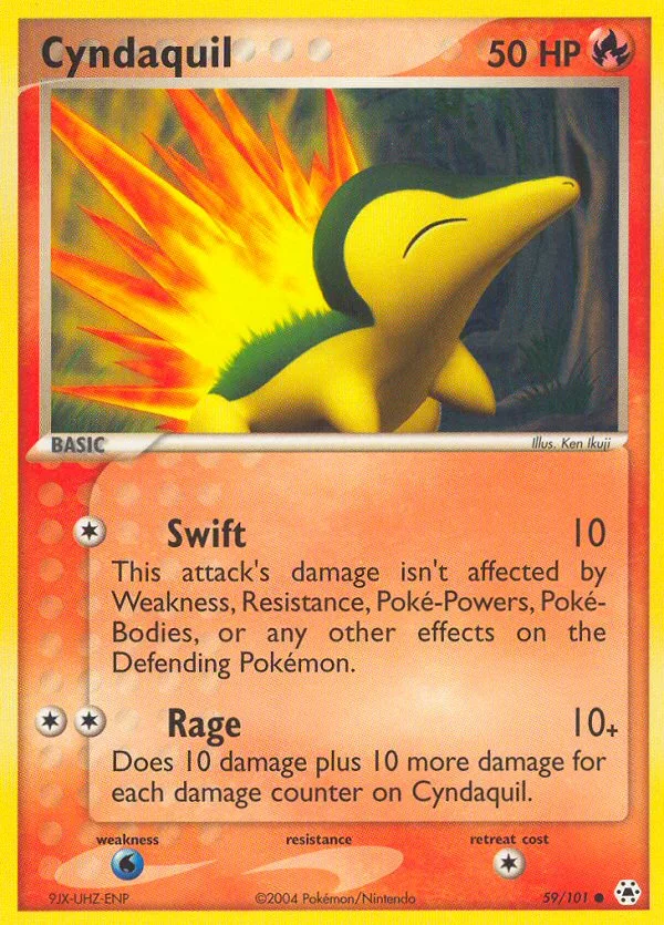 Cyndaquil #59 EX Hidden Legends Pokemon card
