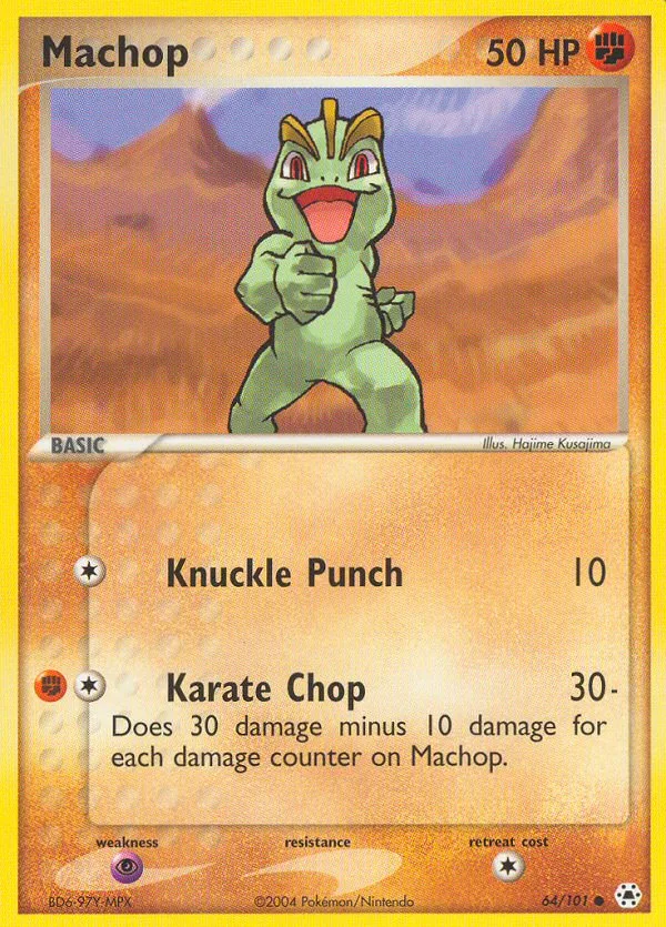 Machop #64 EX Hidden Legends Pokemon card