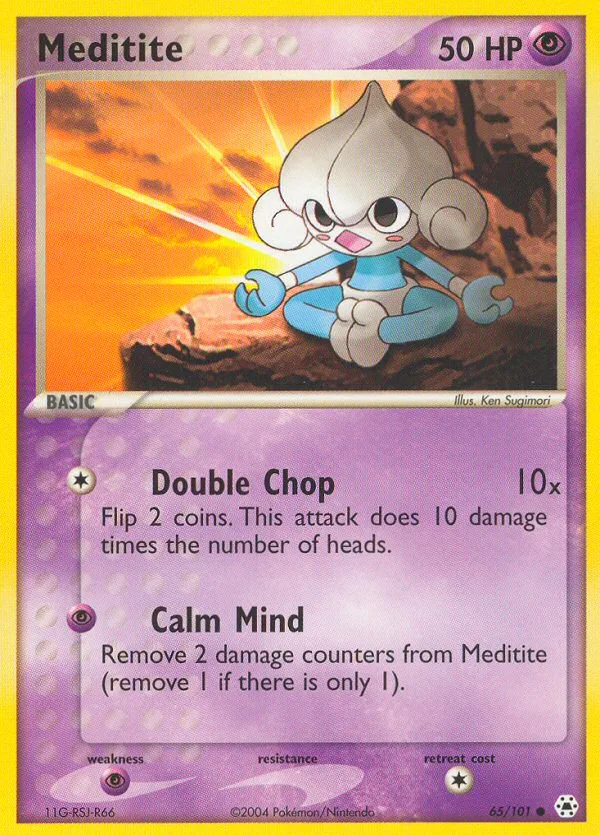 Meditite #65 EX Hidden Legends Pokemon card