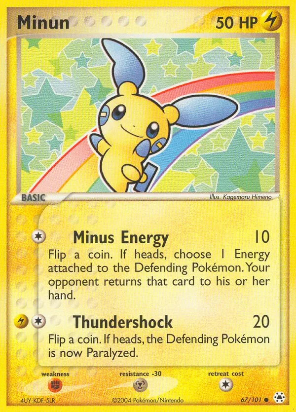 Minun #67 EX Hidden Legends Pokemon card