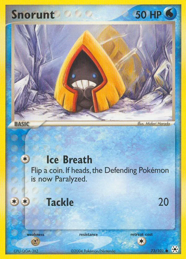 Snorunt #73 EX Hidden Legends Pokemon card