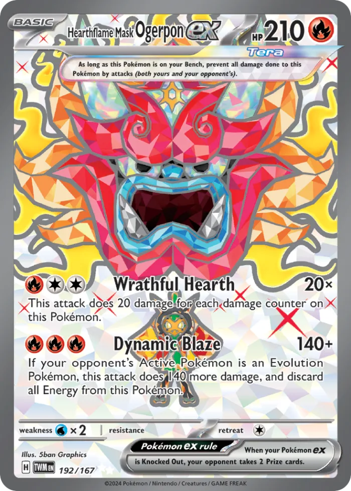 Hearthflame Mask Ogerpon ex #192 Twilight Masquerade Pokemon card