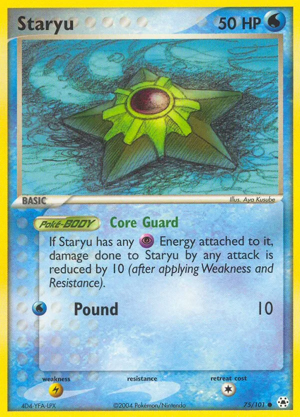 Staryu #75 EX Hidden Legends Pokemon card