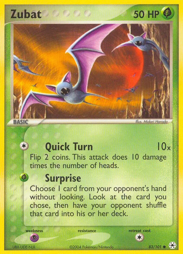 Zubat EX Hidden Legends card