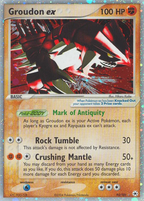 Groudon ex #93 EX Hidden Legends Pokemon card