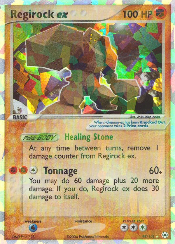 Regirock ex #98 EX Hidden Legends Pokemon card