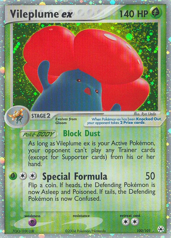 Vileplume ex #100 EX Hidden Legends Pokemon card