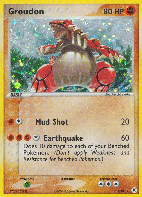 Groudon #102 EX Hidden Legends Pokemon card