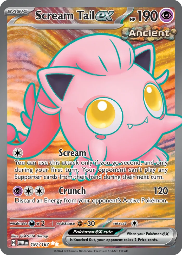 Scream Tail ex #197 Twilight Masquerade Pokemon card