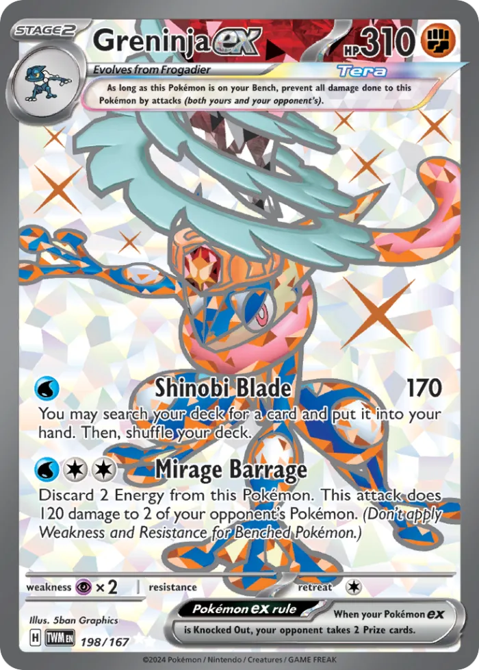 Greninja ex #198 Twilight Masquerade Pokemon card