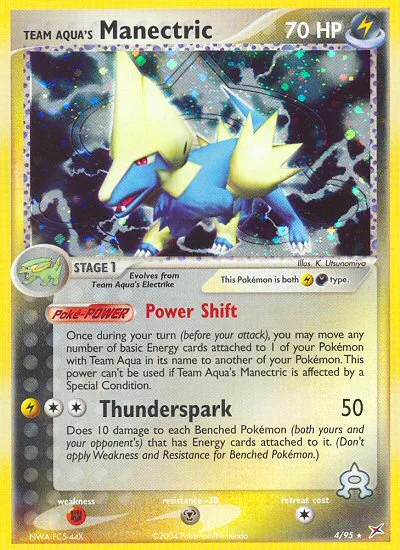 Team Aqua's Manectric #4 EX Team Magma vs Team Aqua Pokemon card