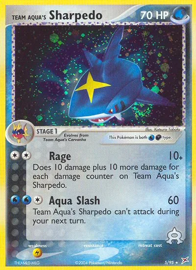 Team Aqua's Sharpedo #5 EX Team Magma vs Team Aqua Pokemon card