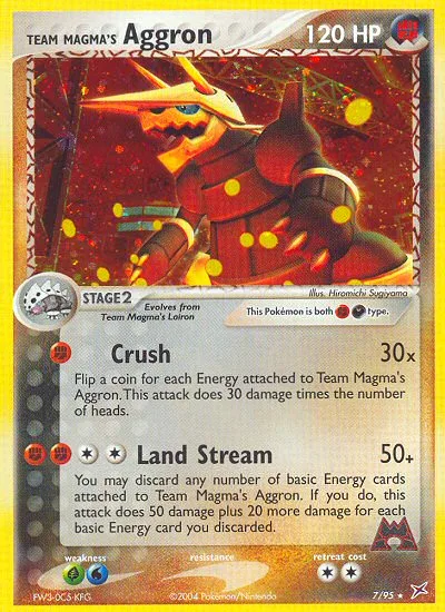 Team Magma's Aggron #7 EX Team Magma vs Team Aqua Pokemon card
