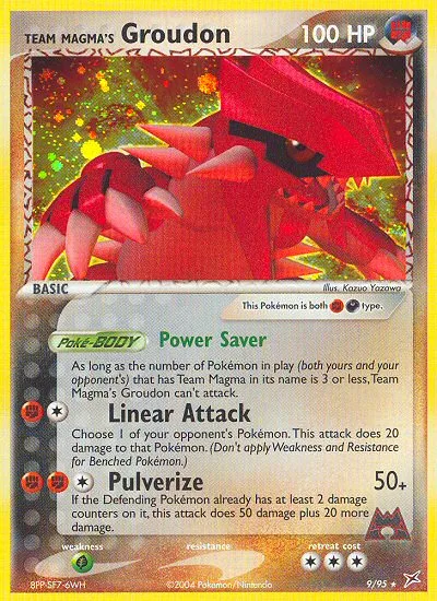 Team Magma's Groudon #9 EX Team Magma vs Team Aqua Pokemon card