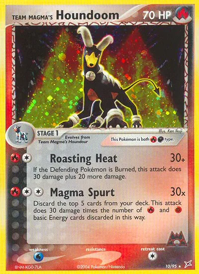 Team Magma's Houndoom #10 EX Team Magma vs Team Aqua Pokemon card