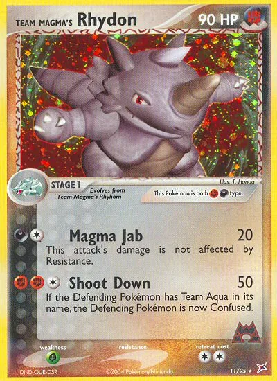 Team Magma's Rhydon #11 EX Team Magma vs Team Aqua Pokemon card
