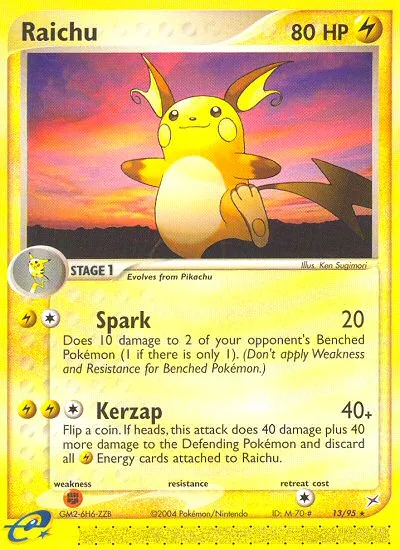 Raichu #13 EX Team Magma vs Team Aqua Pokemon card