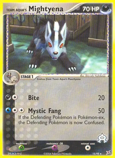 Team Aqua's Mightyena EX Team Magma vs Team Aqua card