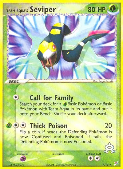Team Aqua's Seviper #17 EX Team Magma vs Team Aqua Pokemon card