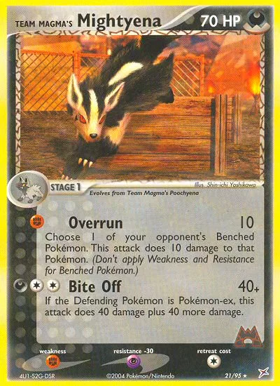 Team Magma's Mightyena #21 EX Team Magma vs Team Aqua Pokemon card