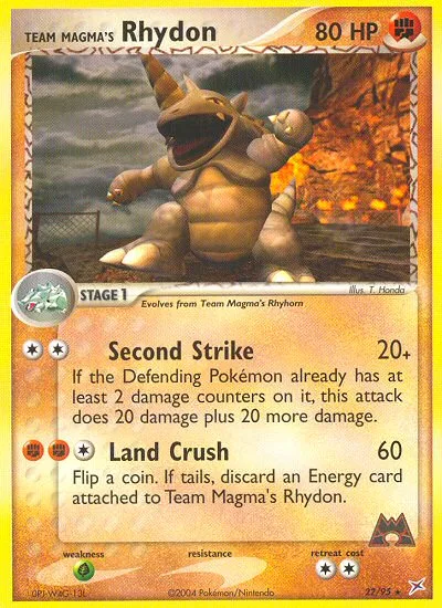 Team Magma's Rhydon #22 EX Team Magma vs Team Aqua Pokemon card
