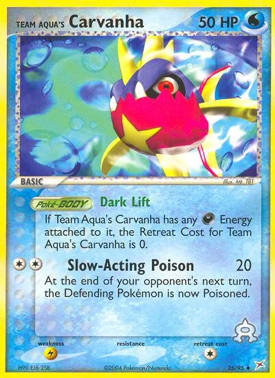 Team Aqua's Carvanha #25 EX Team Magma vs Team Aqua Pokemon card