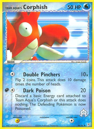 Team Aqua's Corphish #26 EX Team Magma vs Team Aqua Pokemon card