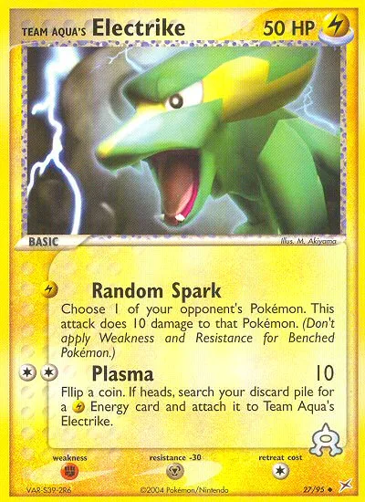 Team Aqua's Electrike #27 EX Team Magma vs Team Aqua Pokemon card