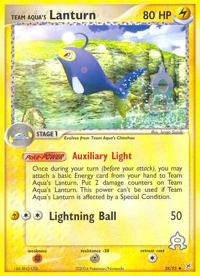 Team Aqua's Lanturn EX Team Magma vs Team Aqua card