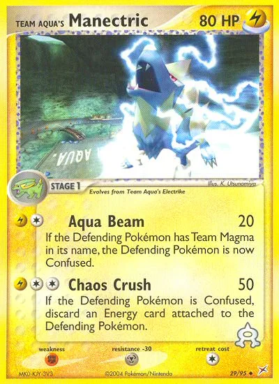Team Aqua's Manectric #29 EX Team Magma vs Team Aqua Pokemon card
