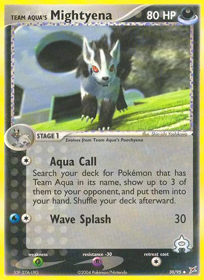 Team Aqua's Mightyena #30 EX Team Magma vs Team Aqua Pokemon card