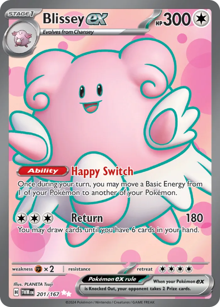 Blissey ex #201 Twilight Masquerade Pokemon card