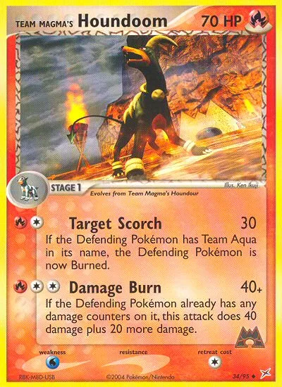 Team Magma's Houndoom #34 EX Team Magma vs Team Aqua Pokemon card