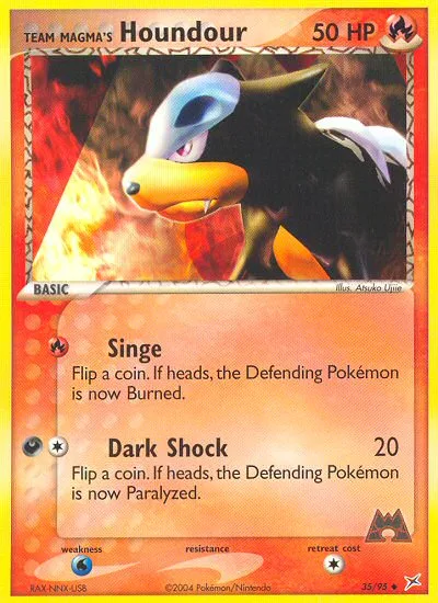 Team Magma's Houndour #35 EX Team Magma vs Team Aqua Pokemon card