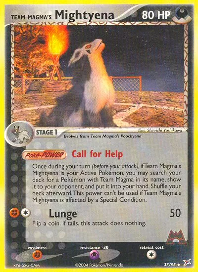 Team Magma's Mightyena #37 EX Team Magma vs Team Aqua Pokemon card