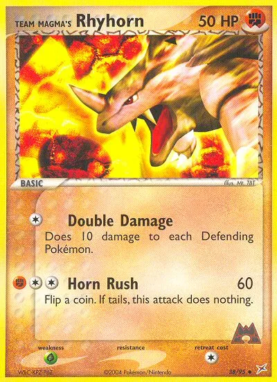 Team Magma's Rhyhorn #38 EX Team Magma vs Team Aqua Pokemon card