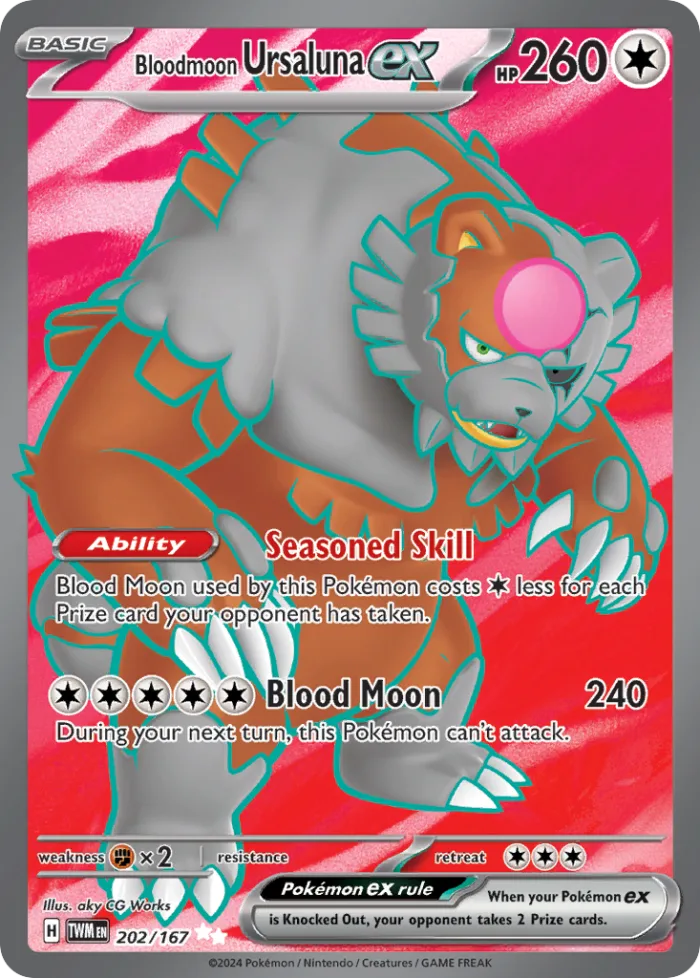 Bloodmoon Ursaluna ex #202 Twilight Masquerade Pokemon card