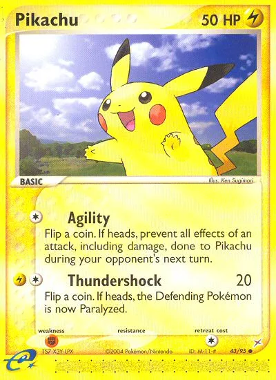 Pikachu #43 EX Team Magma vs Team Aqua Pokemon card
