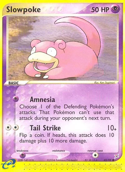 Slowpoke #45 EX Team Magma vs Team Aqua Pokemon card