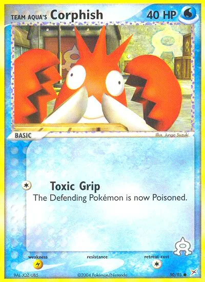 Team Aqua's Corphish EX Team Magma vs Team Aqua card