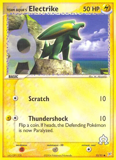 Team Aqua's Electrike #52 EX Team Magma vs Team Aqua Pokemon card