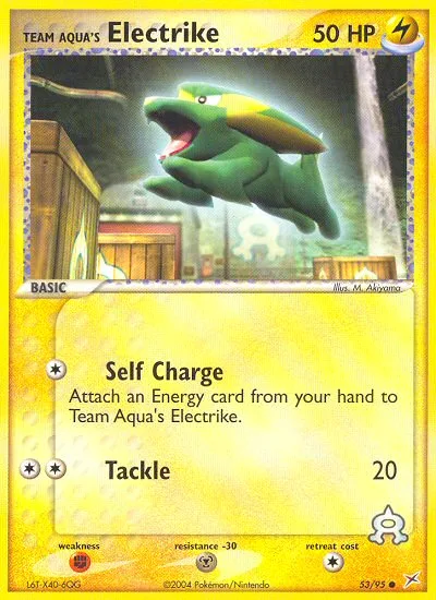 Team Aqua's Electrike #53 EX Team Magma vs Team Aqua Pokemon card