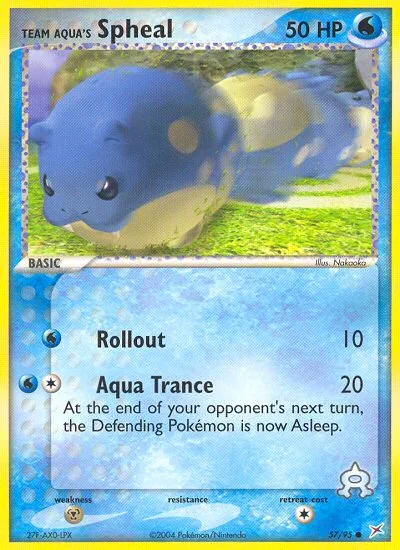 Team Aqua's Spheal EX Team Magma vs Team Aqua card