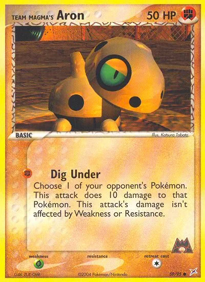 Team Magma's Aron #59 EX Team Magma vs Team Aqua Pokemon card