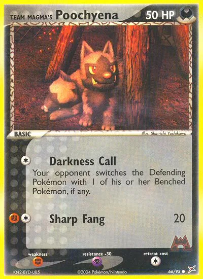 Team Magma's Poochyena #66 EX Team Magma vs Team Aqua Pokemon card