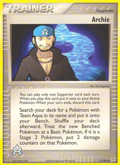 Archie #71 EX Team Magma vs Team Aqua Pokemon card